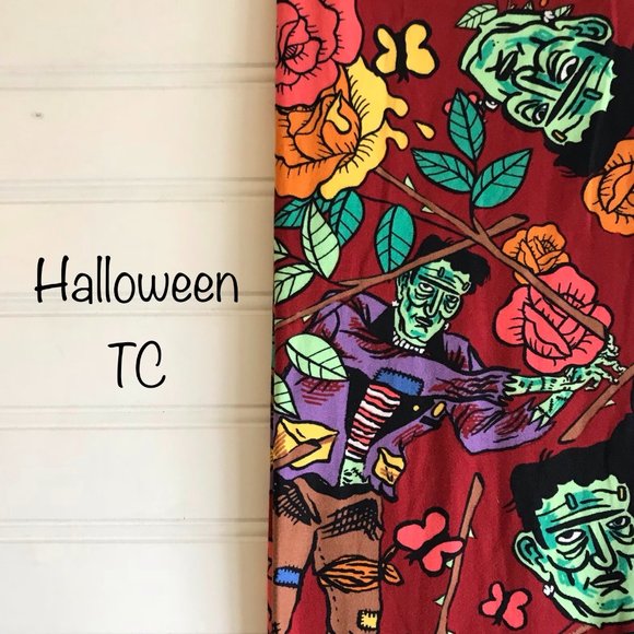 Halloween TC Leggings Franenstein Floral leggings Womens Plus size brand new NWT - Picture 1 of 2